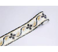 bordures de papier peint auto-adhésives ， Frise de papier peint à décoller et coller multicolore(Retro European Flower Mosaic)