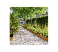 vidaXL Bordures de pelouse 50 pcs 15x103 cm Acier corten Flexible, Bordure de Jardin, Bordure de lit de Jardin, Bordure de Paysage