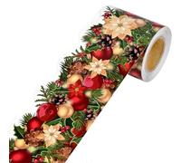 Bordures de tableau d'affichage de Noël - Autocollants polyvalents en forme de pommes de pin, aiguilles de pin en papier rouge | Décoration de tableau d'affichage de vacances, de salle de classe, de