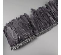 Bordures en plumes d'oie naturelles teintées - 2 m - Pour travaux manuels, pumas - Accessoires de mariage