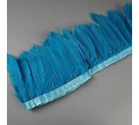 Bordures en plumes d'oie naturelles teintées - 2 m - Pour travaux manuels, pumas - Accessoires de mariage