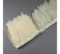 Bordures en plumes d'oie naturelles teintées - 2 m - Pour travaux manuels, pumas - Accessoires de mariage