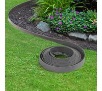Bordurette De Jardin Flexible 10 M Gris Anthracite Hauteur 5 Cm + 30 Piquets Gris