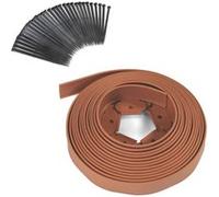 IDMarket - Bordurette de Jardin Flexible 10 M Terracotta Hauteur 5 CM + 30 piquets