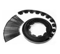 IDMarket Bordurette de jardin flexible 8 m noire hauteur 12 cm + 24 piquets