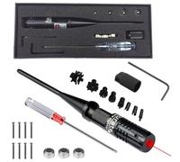 Bore Sighter, Kit Professionnel De Visée D'alésage, Compatible Calibres .22 À .50 Viseur À Alésage Rouge, Alliage D'aluminium Brossé Noir, Kit De Réglage De La Visée Pour L'Étalonnage Horizontal