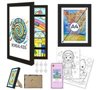 Boreal-Kids Lot de 2 cadres d'art modifiables pour enfants - Ouverture frontale A4 pour 150 photos, cadre mural pour enfants - Dessins et jeu de défi de dessin créatif en ligne