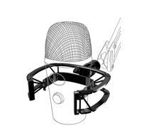 Borenbuir Construit sur mesure pour le support de choc pour microphone bleu nano avec filtre anti-Pop, suspension anti-vibreur élastique Holder Clip Mic Mount Stand avec adaptateur à vis de 3/8" ou 1