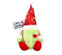 BORFUE Gnome Grinch - Décoration de Noël - En peluche - Fait à la main - Décoration de table de fête de Noël