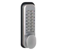 Borg 2201 Serrure de porte avec bouton poussoir numérique chrome satiné