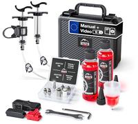 Borgen Kit de Purge Pro pour Freins à Disque Shimano, Tektro et TRP | Avec notice en allemand et 2 x 100 ml d'huile minérale pour purger les freins à disque.