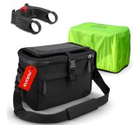 Borgen Sacoche de Guidon vélo avec KLICKfix Support téléphone, Noire, 6 L | Sacoche de guidon spacieuse et résistante à l'eau avec support téléphone, pour E-Bike, VTT, vélo de route et vélo de ville.