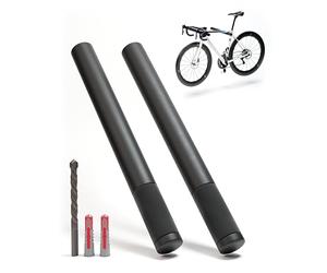 Borgen Support Mural vélo en Bois, 27 cm, Noir, jusqu'à 20 kg | Support stable pour vélo de route, VTT et E-Bike, avec revêtement en caoutchouc doux pour protéger cadre et pneus.