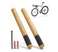 Borgen Support Mural vélo en Bois, 34 cm, Noir, jusqu'à 20 kg | Support stable pour vélo de route, VTT et E-Bike, avec revêtement caoutchouc doux pour protéger cadre et pneus.