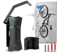Borgen Support Mural vélo pivotant, Noir, jusqu'à 35 kg | Support vélo vertical compact avec chevilles Fischer DuoPower, compatible avec tous les vélos, en matériaux de qualité.