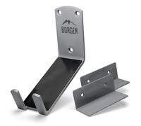 Borgen Support mural vélo pour pédale, gris, jusqu'à 32 kg | Support de pédale pour E-Bike, VTT et vélo de route, avec 2 équerres et protections murales anti-rayures.