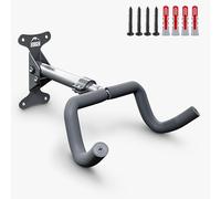 Borgen Support mural vélo rabattable, gris, jusqu'à 20 kg | Angle et distance au mur réglables, rembourrage doux; pour VTT, vélo de route et E-Bike.