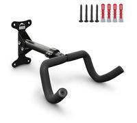 Borgen Support mural vélo rabattable, noir, jusqu'à 20 kg | Angle et distance au mur réglables, rembourrage doux; pour VTT, vélo de route et E-Bike.