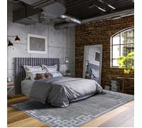 BORGES ORIENT - Tapis graphique effet orient 120 x 170 cm Gris Gris