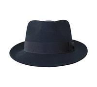 Borges & Scott B&S Premium Doyle - Chapeau Fedora - 100% Feutre de Laine - Pliable pour partir en Voyage - Résistant à l'eau - Noir 60cm