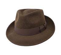 Borges & Scott B&S Premium Doyle - Chapeau Fedora - 100% Feutre de Laine - Pliable pour partir en Voyage - Résistant à l'eau - Marron foncé 54cm