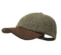 Borges & Scott Casquette de Baseball Munro - 100% Laine - Harris Tweed - Couronne en Nubuck - Champ Herringbone