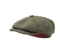 Borges & Scott Casquette Lomond Newsboy - 100% Laine - Harris Tweed - Tissé à la Main - Résistant à l'eau - Champ Herringbone 58cm (Moyen)