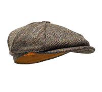 Borges & Scott Casquette Lomond Newsboy - 100% Laine - Harris Tweed - Tissé à la Main - Résistant à l'eau - Herringbone 54cm (X-Petit)