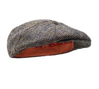 Borges & Scott Casquette Plate à 8 Panneaux Dingwall - 100% Laine - Harris Tweed - Tissée à la Main - Résistant à l'eau - Perdrix Brune 62cm (X-Grand)