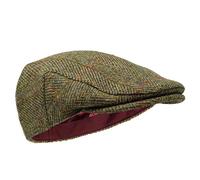 Borges & Scott Casquette Plate Nevis - 100% Laine - Harris Tweed - Tissée à la Main - Résistant à l'eau - Pin Herringbone 60cm (Grand)