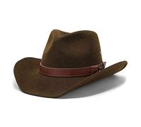 Borges & Scott Forester - Chapeau en Feutre de Laine dans Le Style Western - Résistant à l'eau - Bord renforcé - Marron Foncé 58cm (Moyen)