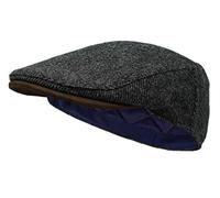 Borges & Scott Sloan - Casquette Plate en Tweed Irlandais et en Nubuck - Ardoise Irlandaise - XL
