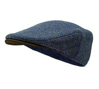 Borges & Scott Sloan - Casquette Plate en Tweed Irlandais et en Nubuck - Ceil Nocturne Herringbone - M