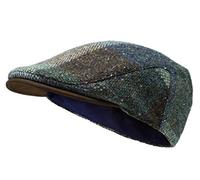 Borges & Scott Sloan Patchwork - Casquette Plate en Tweed Irlandais et en Nubuck - M