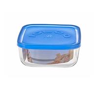 BORGONOVO 6277815 Igloo récipient en Verre, carré, 15 cm, Bleu