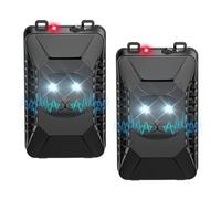 BORHOOD Lot de 2 répulsifs anti-rongeurs à ultrasons avec lumière stroboscopique, alimentation par piles pour garder les souris loin des moteurs de voiture, à l'extérieur, dans une chambre, à