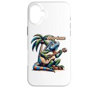 Boricua Iguane Porto Rico Jouant de la Guitare sous Un Palmier Coque pour iPhone 16 Plus