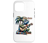 Boricua Iguane Porto Rico Jouant de la Guitare sous Un Palmier Coque pour iPhone 16 Pro Max