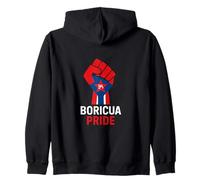 Boricua Pride - Poing portoricain aux Couleurs du Drapeau - Icône Grenouille Sweat à Capuche