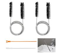 BORISCA 4 PCS Brosse Canalisation, 2 Brosse de Nettoyage Flexible 200cm + 1 Outil de Nettoyage de Tuyau 52cm + 1 Goupillon Canalisation 60cm pour Nettoyage Canalisation et Deboucher Une Canalisation