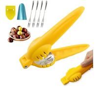 BORISCA Pince a Chataigne, Pince Chataigne Jaune Coupe Chataigne Multifonctionnels Ouvre Chataigne Rapide de Casse Chataignes, Éplucheur de Chataigne Portable Châtaigne Clip Pince pour Chataigne