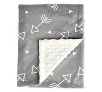BORITAR Couverture pour bébé super douce Minky avec double couche à pois, petites flèches grises imprimées 76,2 x 101,6 cm, couvertures de réception