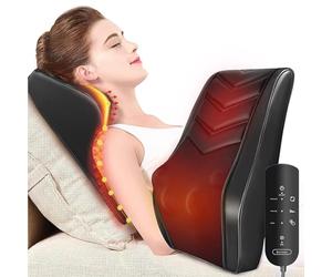 Boriwat Masseur Dos et Cervicales, Massage Shiatsu 16 Nœuds, Chaleur 2 Zones & 2 Niveaux (38-59°C), Grand Taille 38 cm, Massage Cervicales et Cou, Nuque, Épaules, Lombaires, Jambes, Cadeau Homme Femme