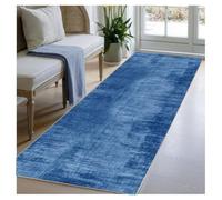 BORKOY Paillasson Intérieur Antidérapant 120x180 cm Grand Format Lavable - Bleu Moderne Abstait Tapis de Couloir Long - Descend de Lit Moquette Sol Doux pour Cuisine Devant Evier Entrée Buanderie