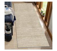 BORKOY Tapis Béige Uni 70x100cm Antidérapant Lavable Haute Absorbance - Tapis de Cuisine Long Devant Évier pour Couloir Étroit, Salon Moderne et Chambre Adulte - Design Épuré Contemporain