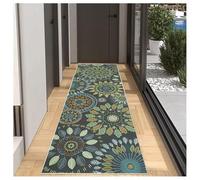 BORKOY Tapis de Couloir et Passage Long 90x120 cm Marocain Vert foncé Antidérapant Doux Lavable en Machine Our Cuisine Devant Évie Entrée Salle de Bain Buanderie Salon Bureau Descente de Lit