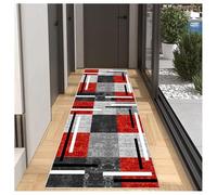 BORKOY Tapis de Cuisine Long Couloir Lavable Antidérapant 40x250cm Moderne Motifs Patchwork Vert/Gris Microfibre Absorbant pour Passage Salon Chambre - Tapis Devant Évier Intérieur Durable Polyester