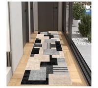 BORKOY Tapis de Passage Long Beige/Noir/Gris 60x150cm Antidérapant Lavable en Machine - Tapis Cuisine Long Devant Évier Moderne Motifs Géométriques Absorbant pour Couloir, Salon, Bureau