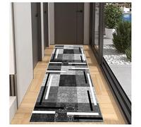 BORKOY Tapis de Passage Long Cuisine 60x100cm Antidérapant Rouge/Gris Lavable Moderne Design Patchwork - Tapis Couloir Absorbant pour Sol Carrelage/Bois, Salon, Bureau, Entrée - Motifs Géométriques