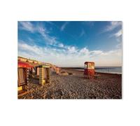 Borkum, Chariots de Plage au couchant，1000 Pièces Puzzle en Papier Créatif Éducatif Jigsaw Puzzle Jouet Anti-Stress pour Adultes Enfants Bricolage Jeux Parent-Enfant（38x26cm）-AB82